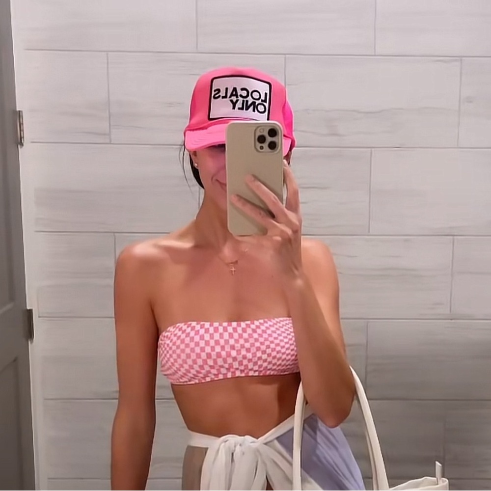 Pink Checkered Bikini Set